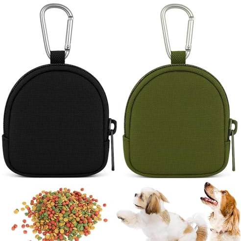 VOOSFSIE 2 Pezzi Sacca per addestramento del Cane, Borsa per Snack per Cani,Porta premietti per Cani, Borsa per Dolcetti Portatile per Addestramento del Cane con Moschettone