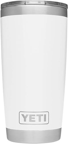 YETI Rambler 20 oz Tumbler, Stainless Steel, Vacuum Insulated with MagSlider Lid, White