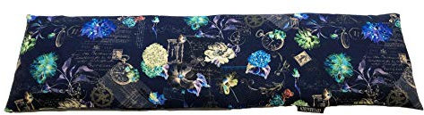 COVERBAGBCN Saco Térmico Cervical con Doble Funda 50 x 14 cm Saco térmico Cervical con Huesos de Cereza - Vintage Azul..