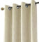 Melodieux 1 Panel Eyelet Grommet Curtains - Cotton Blend Room Darkening Curtain with Tiebacks, Blackout Thermal Insulated Window Drapes for Nursery, Bedroom, Living Room (Beige, 46 x 54 Inch Drop)