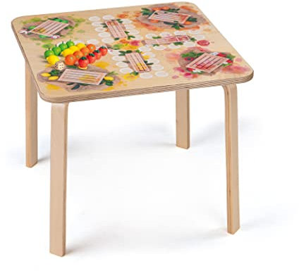 Erzi 42488 Spieltisch Früchtchen ärgere Dich Nicht, für den Wartebereich in Praxen, Spielecken oder für Gruppenräume