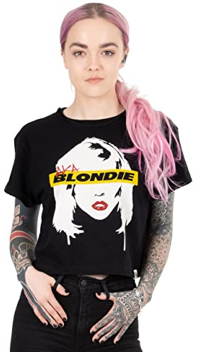 Blondie Camiseta Recortada Mujeres para Mujer Aka Band Black Cult Top 3XL