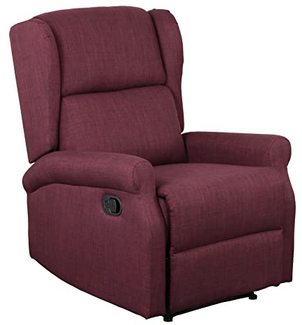 Totò Piccinni Poltrona Barcellona Relax Reclinabile con Poggiapiedi Imbottita Confortevole Bergere (Tessuto Vinaccia, Manuale)