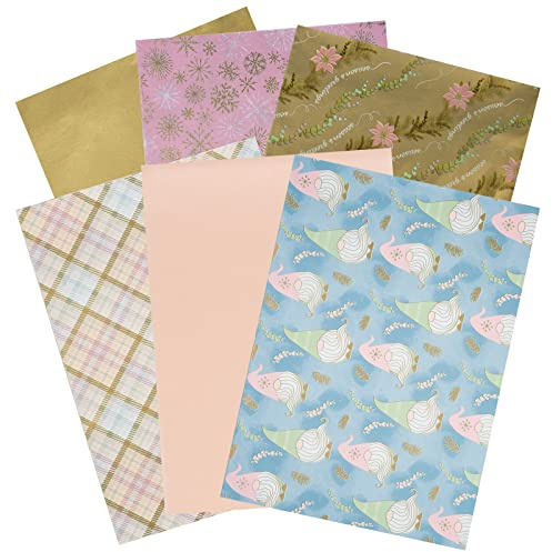 Holijolly Julsilkespapper – 30 ark – lila tomtedesign – 35 x 50 cm per ark