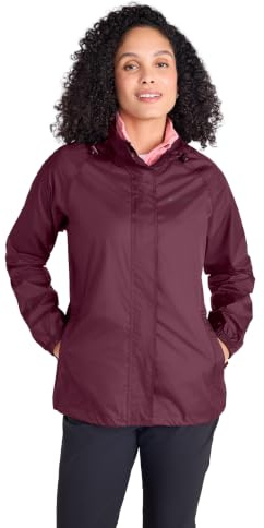 Mountain Warehouse Pakka Womens Waterproof Rain Jacket | Lightweight & Breathable Ladies Coat with Fully Taped Seams, Easy to Pack Packaway Hood & Stuff Bag, For Wet Weather, Walking