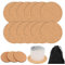 12 sottobicchieri in sughero (9 x 0,4 cm) e 1 custodia nera (15 x 20 cm), sottobicchieri antiscivolo, sottobicchieri rotondi per casa, cucina, soggiorno, camera da letto, ufficio
