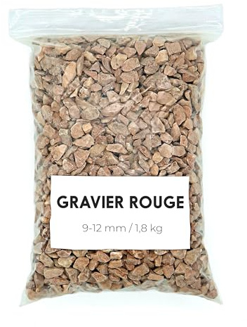 Landare Ghiaia Rosso 1,8Kg - Ghiaia per Acquario - Sassolini Decorativi per Vasi - Sassi Decorativi per Vasi - Ghiaia per Vasi - Sassolini per Acquario - Ghiaia per Giardino (9-12 mm)