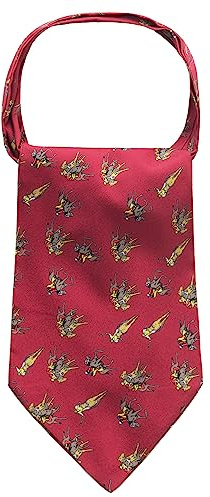 WANYING herr slipsscarf ascotslips halsduk Cravat Ties halsduk vintage retro chic för gentleman – hästsport mönster röd, C07 Relativt tunn – hästsportmönster röd, 15 × 114 cm