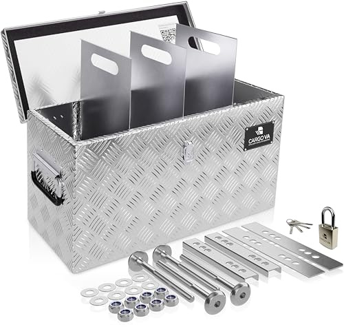 CARGO VA Intelligent Vehicle Accessories CargoVA - Wasserfeste Deichselbox - Mit Befestigung & Vorhängeschloss - Abschließbare Anhängerbox [70x25x30CM] - Transportbox