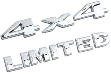 2 Stück 3D Auto 4x4 LIMITED Chrome Logo Allrad Emblem,Silber Heck Aufkleber Sticker Typenschild Abzeichen,Metall 4x4 Limited Auto Emblem,3D Silber Metall Auto Aufkleber,für Auto Moto Motorrad Fahrrad