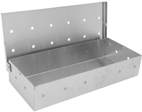 PerGar Caja para Ahumar, Caja para Asar Cerdo Chino, Caja para Ahumar De Hierro Fundido, Caja para Ahumar Rectangular con Agregar Ahumado, Caja para Ahumar De Acero Inoxidable, para