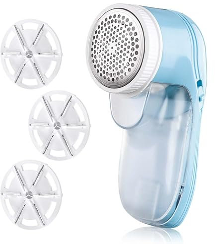 Tiptop Home Electric Lint Remover Fabric Shaver, USB Rechargeable Bobble Remover for Clothes, Carpet (3 Blades Included)