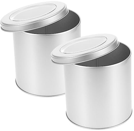 Cabilock 2piezas Bote De Hojalata De Unidades Para Almacenar Té Suelto Tapa Hermética Para Escritorio