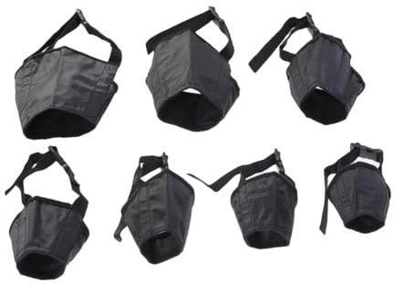 ORFOFE 7Pezzi Museruole Regolabili per Nero Copertura Della Traspirante per Extra e Mordere e Abbaio Materiale