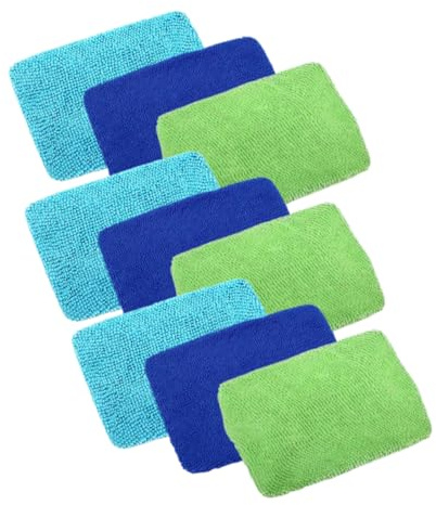 HEALLILY Lot de 9 chiffons de nettoyage en microfibre pour vitres de voiture, pare-brise, brouillard, poussière, outils de nettoyage durables et fiables pour véhicules et zones difficiles à atteindre