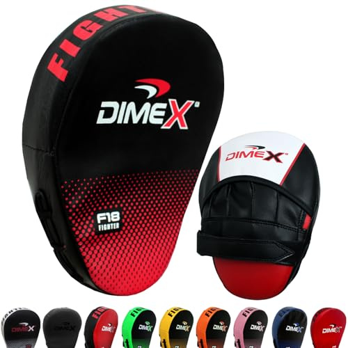 Dimex Kids Hook & Jab Focus Pads Junior Boxing Training Pads for Children Pair of V-Shape Sparring Mitts Rex Leather Shock Absorbing Martial Arts & Kickboxing (Black)