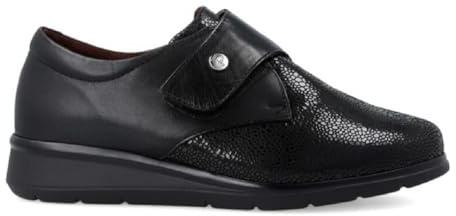 PITILLOS - Blucher,mocasín,Zapato con Tira adesiva,Casual,de Piel y Tela,Plantilla Extraible,Deportivo para: Mujer Color: Negro Talla:38