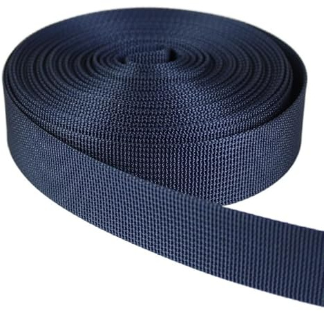 WEOKDFHA sadelgjord 6 m x 25 mm färgglad polypropylen band tejp hundhalsband sele ryggsäck väska bälte gör-det-själv sytillbehör (blå)