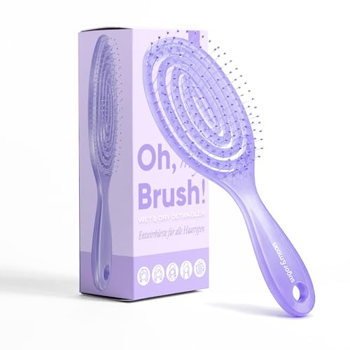 Åh my brush! Candy Jelly Series • Hårborste utan dragning – Detangler borste även för lockar och långt hår – utredande borste hårborstar (avender Haze)