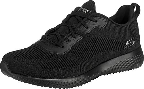 Skechers Women's Squad Tough Talk Trainer, Black, 6.5 UK Wide