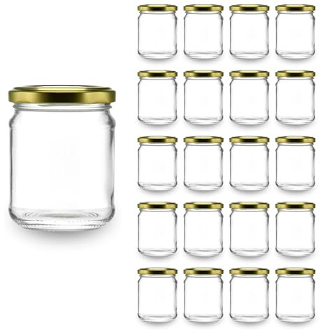 Espirito Rebelde 20 Pots à Confiture en Verre Vides 212 ml | Bocaux en Verre- Conserves et Confitures, Miel en Verre, Yaourt, Sauce | Souvenirs Marriage