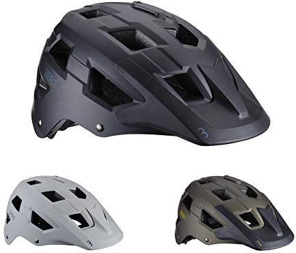 BBB Cycling Bike Helmet MTB Mountain Bike Cycle Helmet with Large Visor for Trek and Trail Bikes, Adult Helmet with Camera Mount ABS Shell Nanga BHE-54 Matt Black, L (58-61 cm)