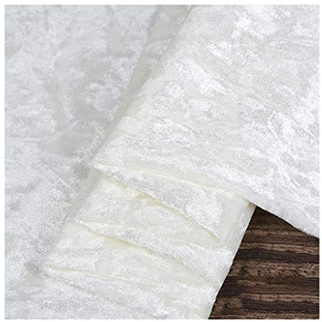 Krossat Sammetstyg I Meter 160cm 62 '' Brett 4-vägs Stretch Velourmaterial För Kläddräkter, Sy DIY-hantverk, Heminredning(Color:gräddvit)
