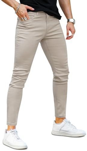 GINGTTO Hombre Pantalón Vaqueros Skinny Denim Slim Stretch Jeans | Súper Elástico, Pierna Cónica, Adecuado Para Ocio, Trabajo, Citas