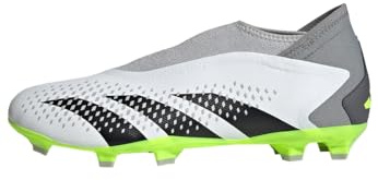 adidas Unisex adulto Predator Accuracy.3 Laceless Firm Ground Boots, Cloud White / Core Black / Lucid Lemon, 44 2/3 EU