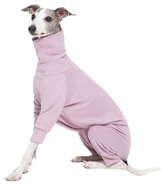 ESCCBOO Mysig bomull fluffiga underkläder onesie för italienska vinthundar och piskor, supermjuk varm pyjamas och overall (X-Large, lila)