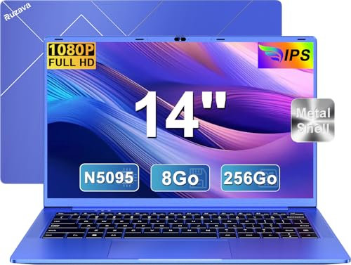 Ordinateur Portable 14 Pouces Celeron N5095(jusqu'à 2,9 GHz)8Go RAM Win11 256Go SSD Extension1To 5G WiFi 1920x1080FHD PC Portable avec Souris sans Fil qwerty Clavier AZERTY Membranedu Clavier - Violet