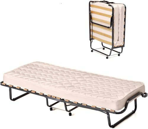 GOPLUS Lit Pliant 1 Personne, Matelas 80x190CM, Lit Pliant Adulte avec Matelas en Mémoire 10 cm Orthopédique,Charge 120KG, Lit Pliable 1 Personne pour Invités et Othopédiques