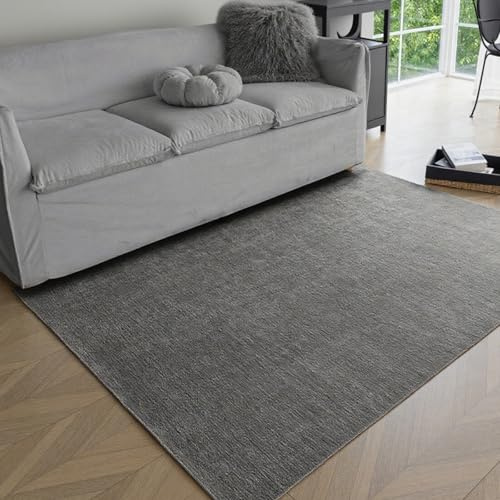 Obundi Tapis à Poils Courts - 60 x 120 cm - Gris foncé - Lavable en Machine - Antidérapant - pour Salon, Chambre à Coucher - Petit et antidérapant - pour Chambre d'enfant