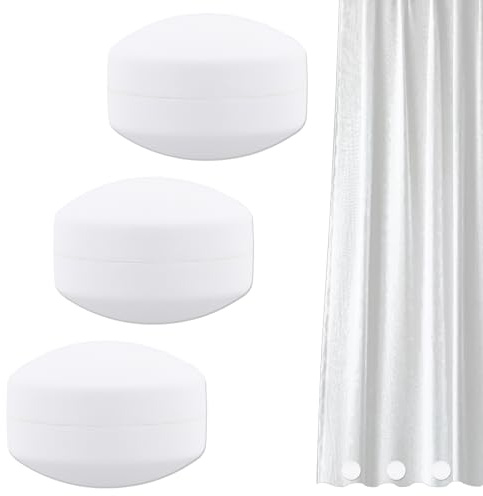 Ziyonix Pesos de Cortina Magnéticos 3 Pares Redonda Pesos para Cortinas, Imanes de Cortina de Ducha con Revestimiento de Silicona, Accesorios para Cortinas de Ducha para Manteles Cortinas de Ducha