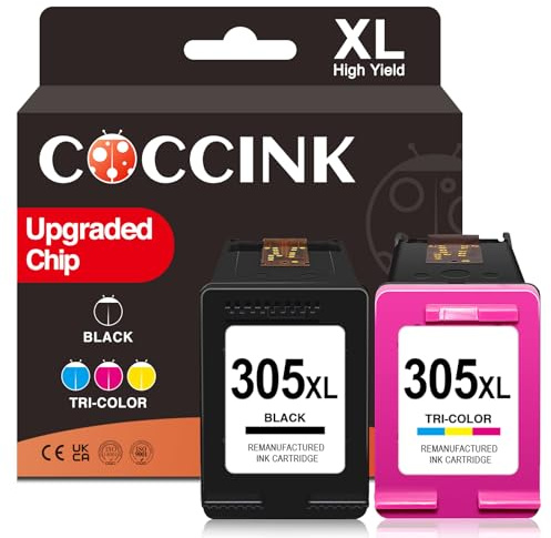 COCCINK 305XL für HP 305 Druckerpatronen DeskJet 2820e Patronen DeskJet 4220e 4200e 2800e 4222e 4210e 4230e 2810e 2822e 2821e 2823e 2710e 2720e 2700e 4100e 4120e für HP 305 XL Tinte Schwarz und Farbe