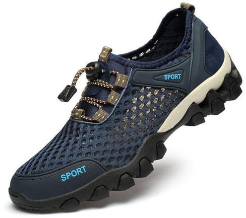 AIISDA Mens Water Shoes Quick Drying Aqua Barefoot Swimming Beach Sea Shoes | Breathable Mesh Upper, Aqua Shoes for Hiking Surfing Swim Pool
