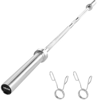 VEVOR Barra de Pesas Cromada de 182 cm, con Mango Acanalado para Entrenamiento de Fuerza, Levantamiento de Pesas, Sentadillas, Peso Muerto, con Capacidad de Carga de 227 kg, 1830 x 70 x 70 mm