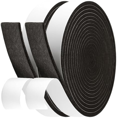 Self Adhesive Felt Pads for Furniture – 20mm x 2m Roll black felt tape, Anti-Scratch Felt Strips for Hardwood Floors, Soundproofing & Furniture Protection – Black