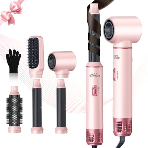UKLISS Air Styler Seche Cheveux 5 en 1, Brosse Soufflante Ionique