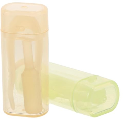 GARVALON Lot de 2 Sets de Pinces pour Lentilles de Contact en Silicone Jaune et Vert Outil D'insertion Retrait Facile Accessoires pour Lentilles de Contact Compacts et Portables pour Usage