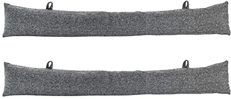 Nicola Spring Draught Excluder - 78.5cm - Grey - Pack of 2 - Herringbone Indoor Decorative Wind Stopper Home Interior Air Strip Wind Seal Window Draft Snake Sound Blocker for Home, Office Doors