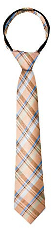 Spring Notion Boy's Tartan Plaid Woven Zipper Tie Orange X-Large