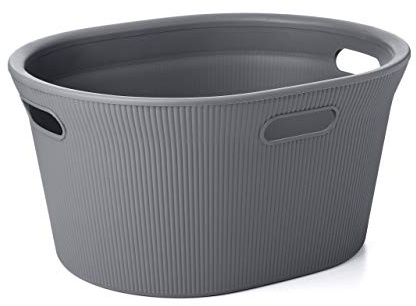 Tatay Cesto de Ropa Baobab, 35 L de Capacidad, de Polipropileno, Libre de BPA, 3 Asas, Color Gris (Antracita), Medidas 52 x 42.5 x 26.5 cm