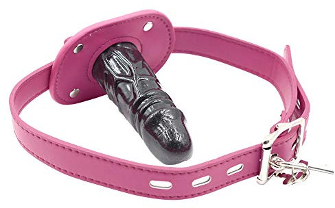 Roluck Snebel Mund Extrem Dildoknebel mit Schloss Knebel Mund Einstellbar Bondage Penisknebel SM Fetish Sexspielzeug (L)