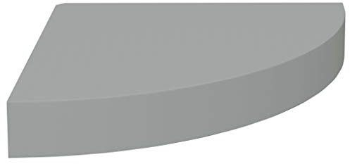 vidaXL Eckregal Schweberegal Wandregal Bücherregal CD DVD Regal Wandboard Hängeregal Wand Dekoregal Freischwebend Grau 25x25x3,8cm MDF