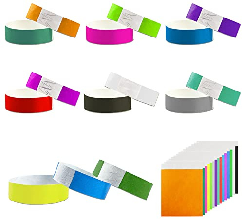 150 Stück Einlassbänder, Wasserdicht Event Armbänder, Festivalbänder, 19×250 mm Wasserdichtes papier Einlassbänder für Club Party Festival Wasserpark (15 Farbe)