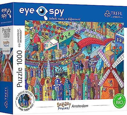 Trefl Prime - UFT Eye-Spy Sneaky Peakers Puzzle: Amsterdam, Niederlande - 1000 Elemente, überraschende Details, dickste Pappe, Bio, EKO, Unterhaltung für Erwachsene und Kinder ab 12 Jahren