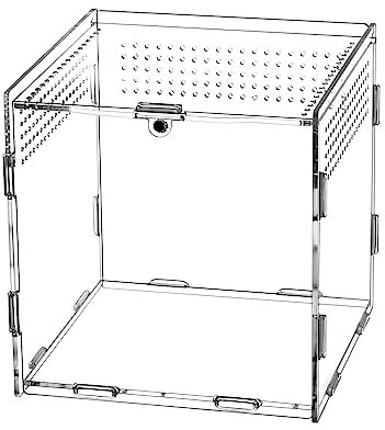 QWORK® Reptil Fütterungsbox aus Acryl, Feeding Box, 15×15×15cm für Gottesanbeterin, Spinnen, Eidechsen, Schnecken