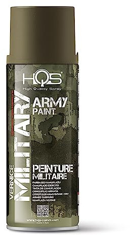HQS - Bote de pintura mate en aerosol, 400 ml, Army camuflaje militar (verde caña)
