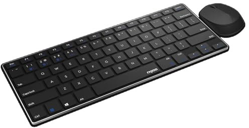 Rapoo – Set di tastiera e mouse 9000M, wireless multimodale, layout italiano, nero